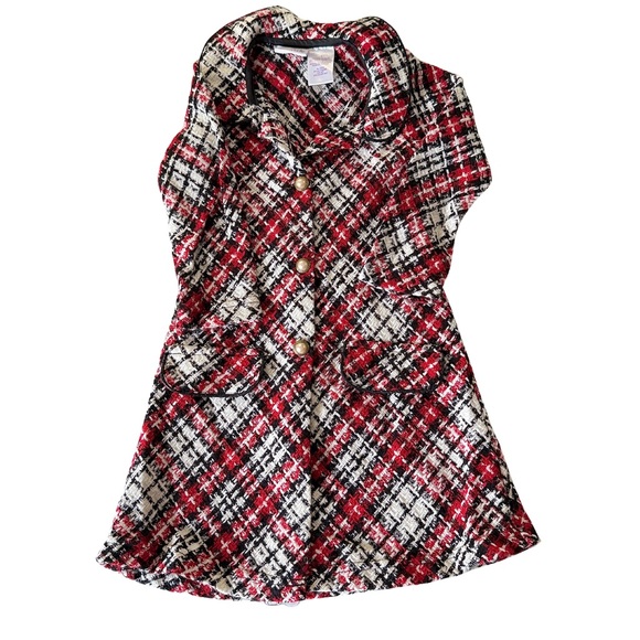 Blueberi Boulevard Other - Vintage Blueberi Boulevard Toddler Tweed Coat – Size 4 – Red Plaid